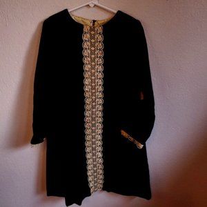 Vintage 40s 50s Wednesday Adams Velvet Dress